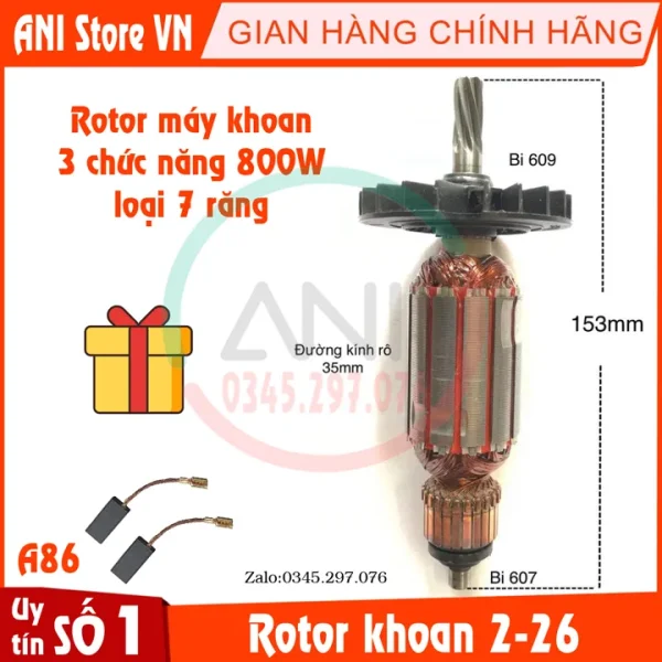 Rotor máy khoan bê tông 2-26