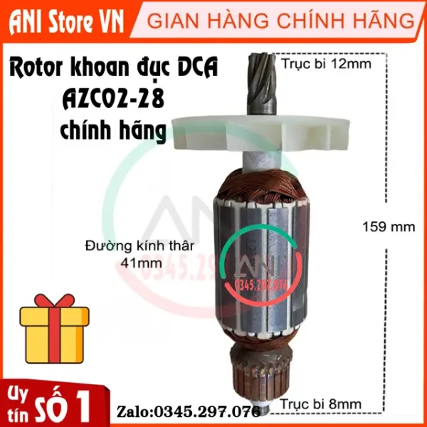 Rotor khoan đục DCA AZC02-28